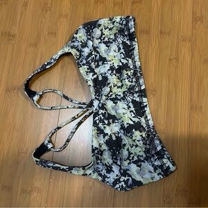 lululemon athletica Black & Yellow Floral Print Sports Bra